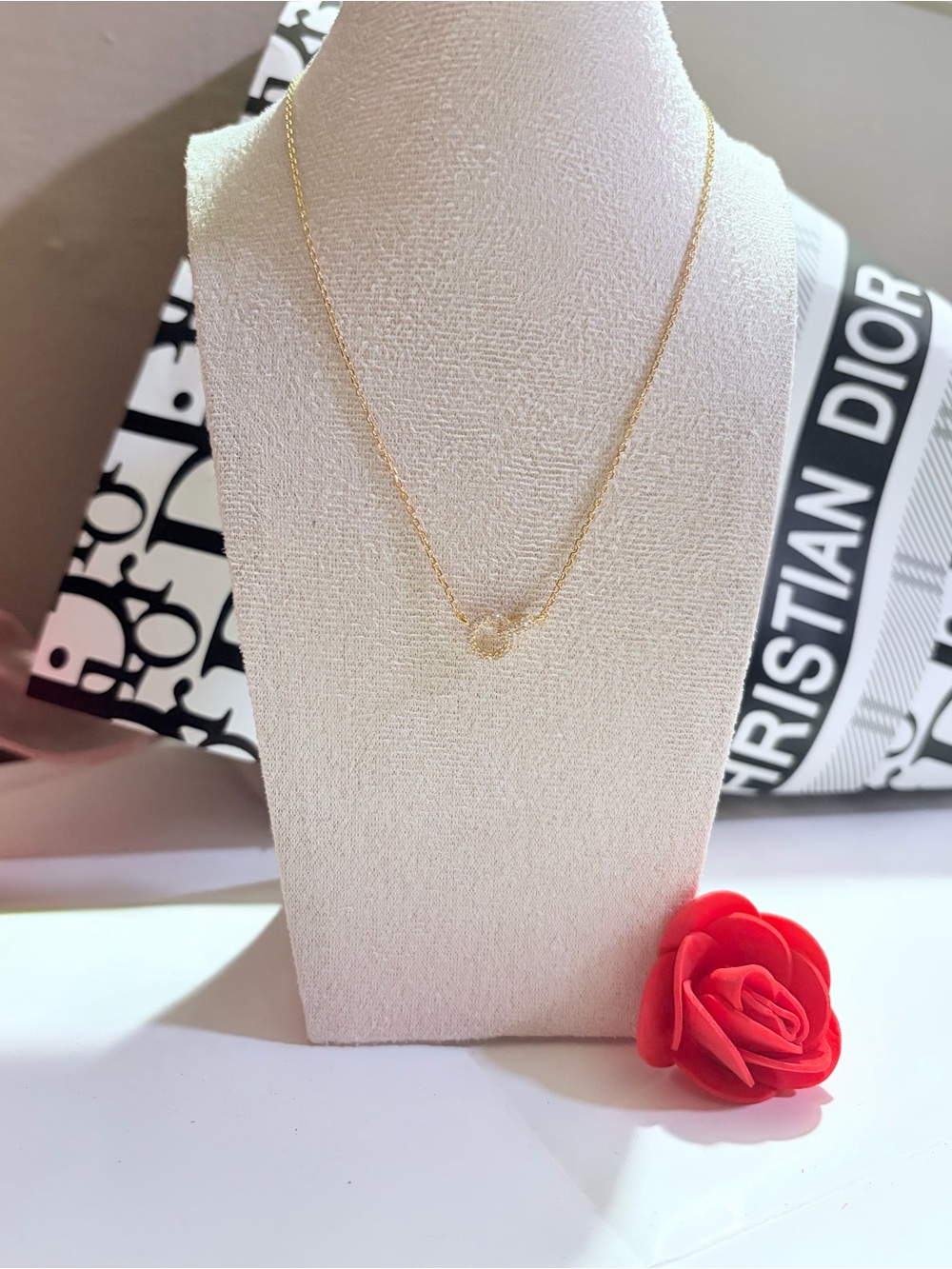 Minimalist Gold 18 k gold dipped Double-Circle Necklace for Women
